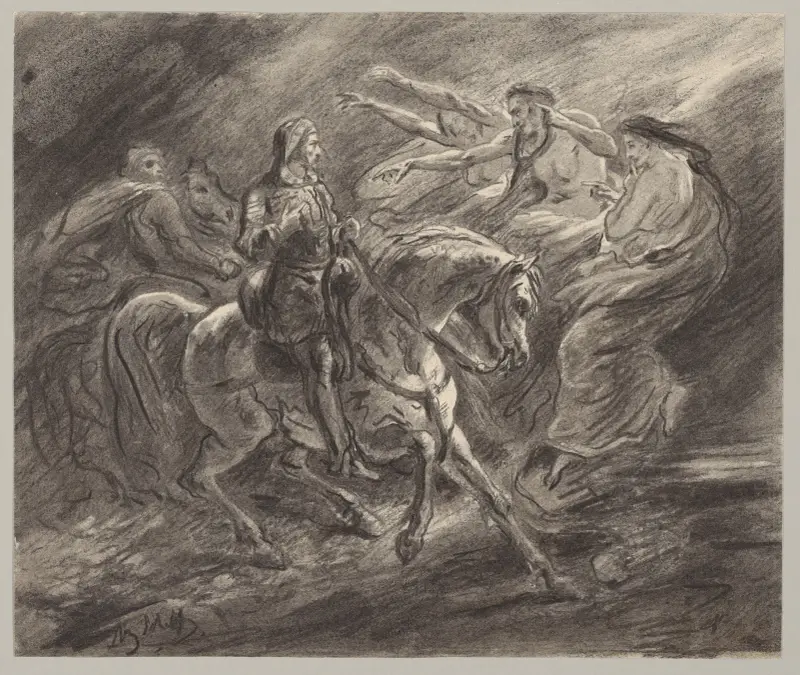 Makbet, akt I, scena 3 – Makbet i czarownice, Ary Scheffer