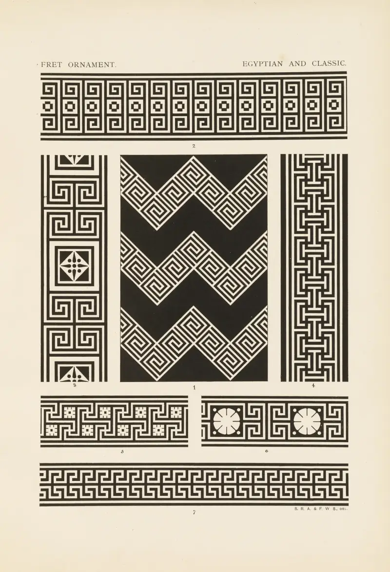Ornamentets konturer i de ledande stilarna, pl. 01 av George Ashdown Audsley