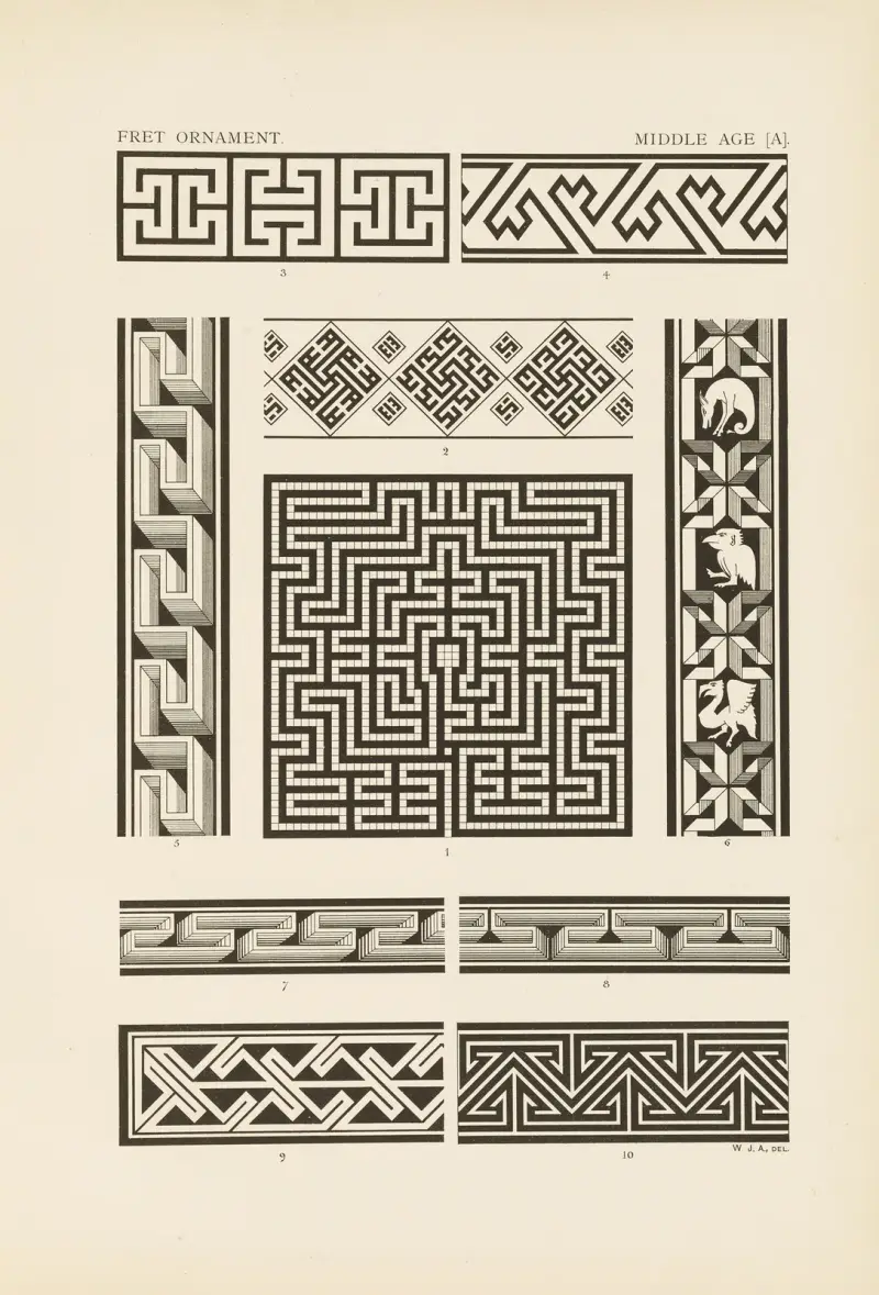 Ornamentets konturer i de ledande stilarna, pl. 03 av George Ashdown Audsley