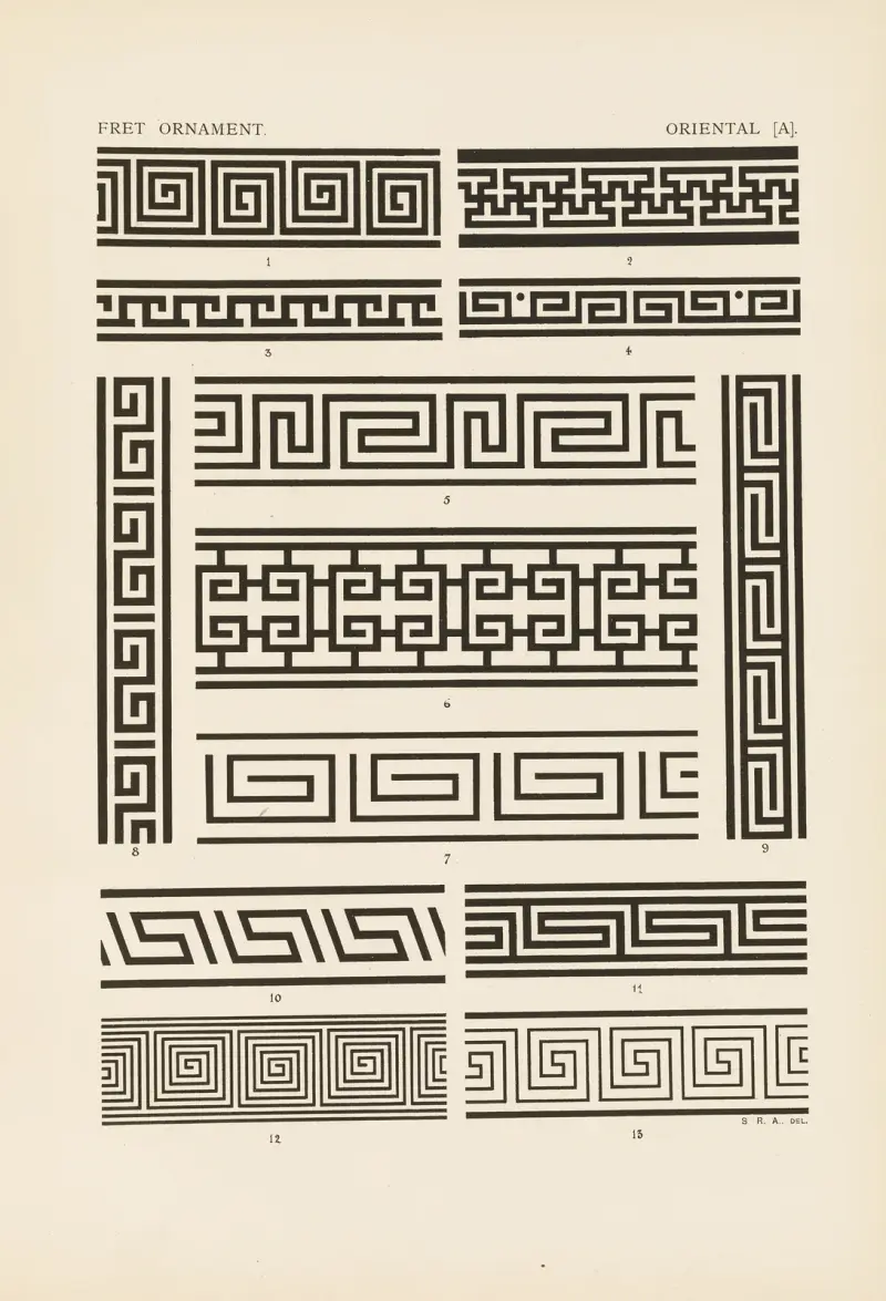 Ornamentets konturer i ledande stilar, pl. 04 av George Ashdown Audsley