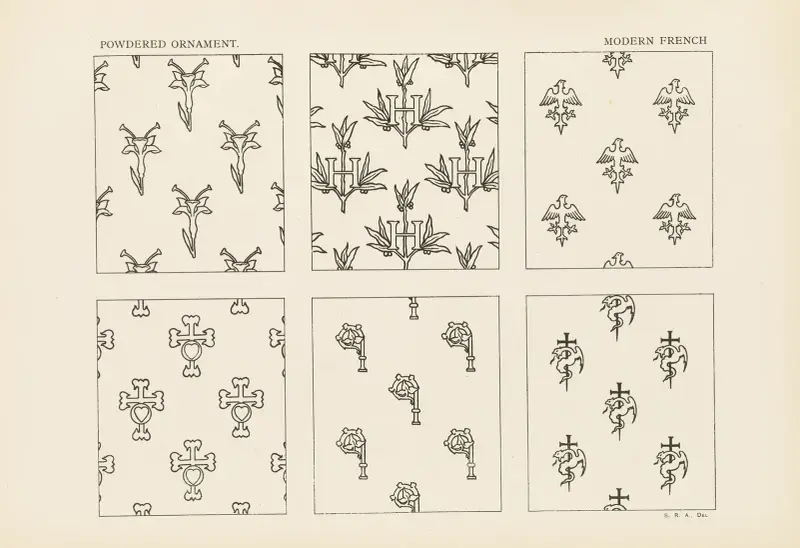 Ornamentets konturer i de ledande stilarna, pl. 16 av George Ashdown Audsley