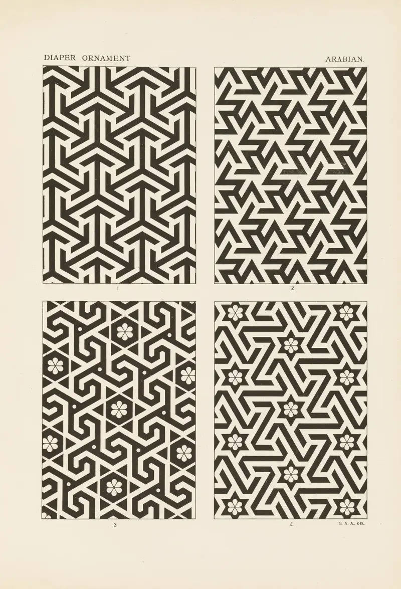 Ornamentets konturer i de ledande stilarna, pl. 20 av George Ashdown Audsley