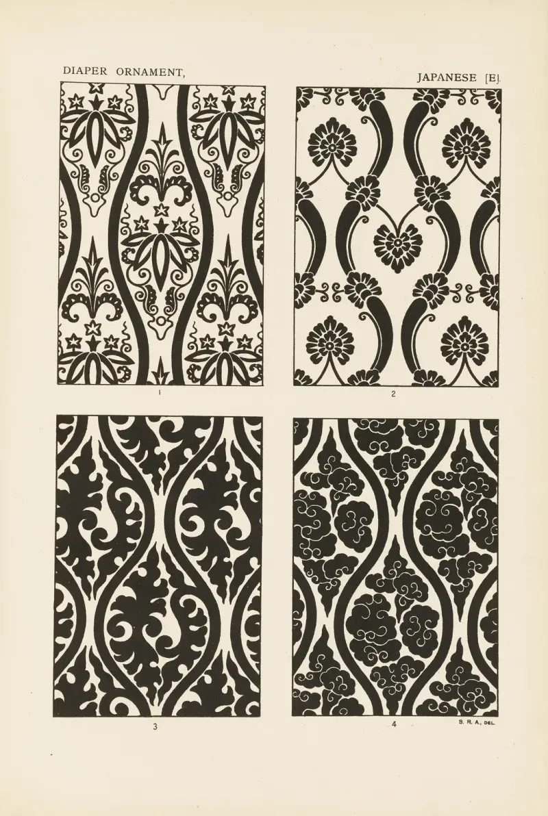 Ornamentets konturer i de ledande stilarna, pl. 28 av George Ashdown Audsley