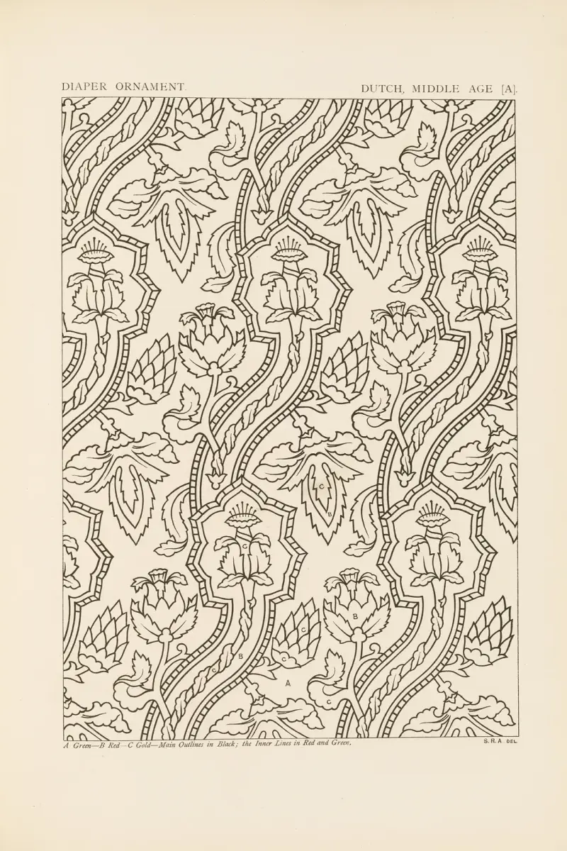 Ornamentala mönster i ledande stilar, pl. 32 av George Ashdown Audsley