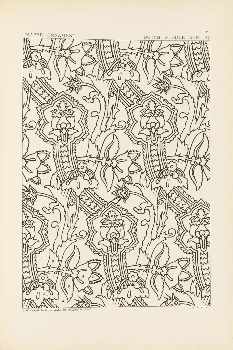 Ornamentmönster i ledande stilar, pl. 33 av George Ashdown Audsley