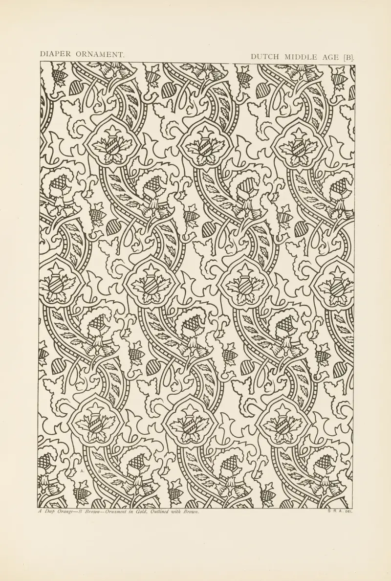 Ornamentets konturer i de ledande stilarna, pl. 34 av George Ashdown Audsley