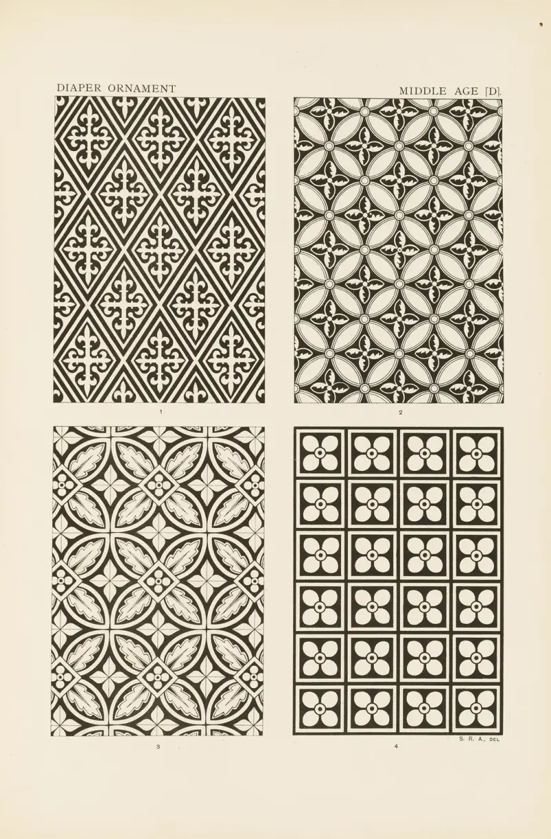 Ornamentmönster i ledande stilar, pl. 36 av George Ashdown Audsley
