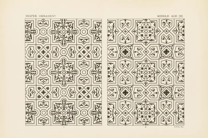 Ornamentmönster i ledande stilar, pl. 40 av George Ashdown Audsley