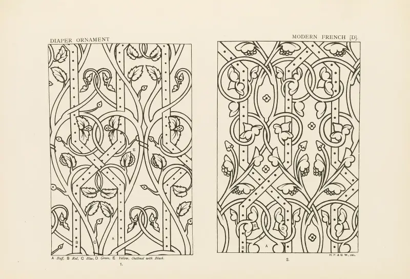 Outlines of ornament in the leading styles Pl.46 av George Ashdown Audsley