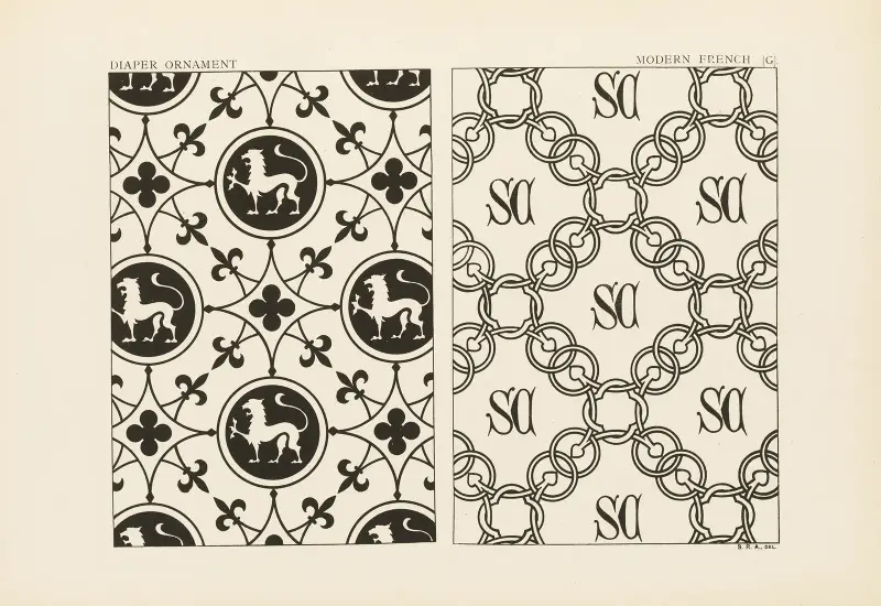 Outlines of ornament in the leading styles Pl.48 av George Ashdown Audsley