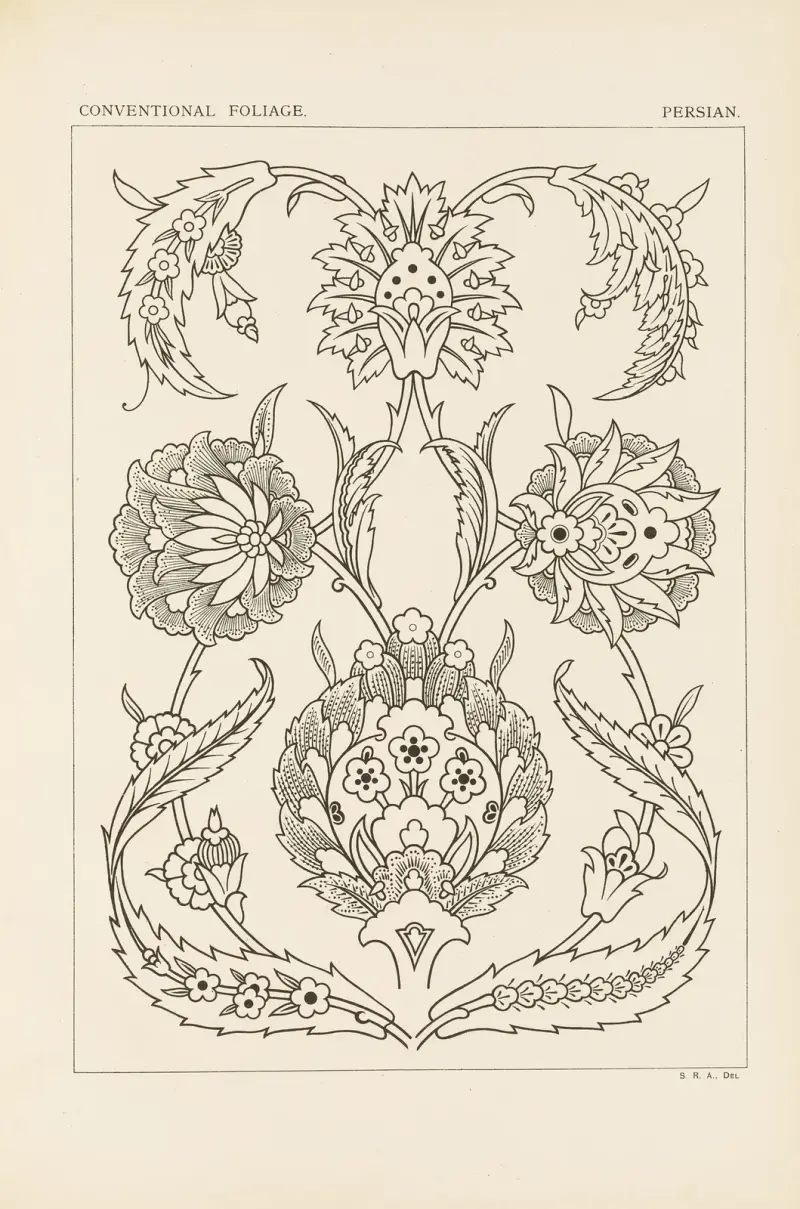 Ornament i ledande stil — plansch 51 av George Ashdown Audsley