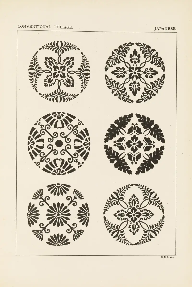 Outlines of ornament in the leading styles Pl.52 av George Ashdown Audsley