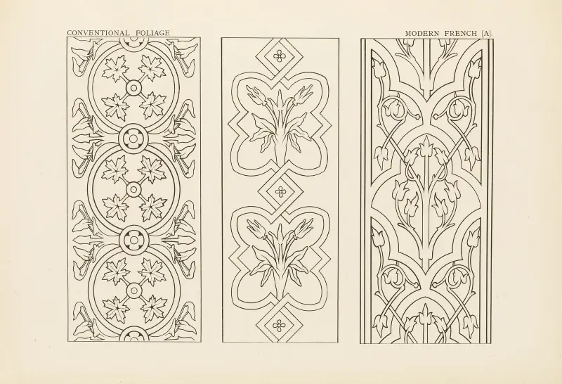 Ornamentets konturer i de ledande stilarna, pl. 56 av George Ashdown Audsley