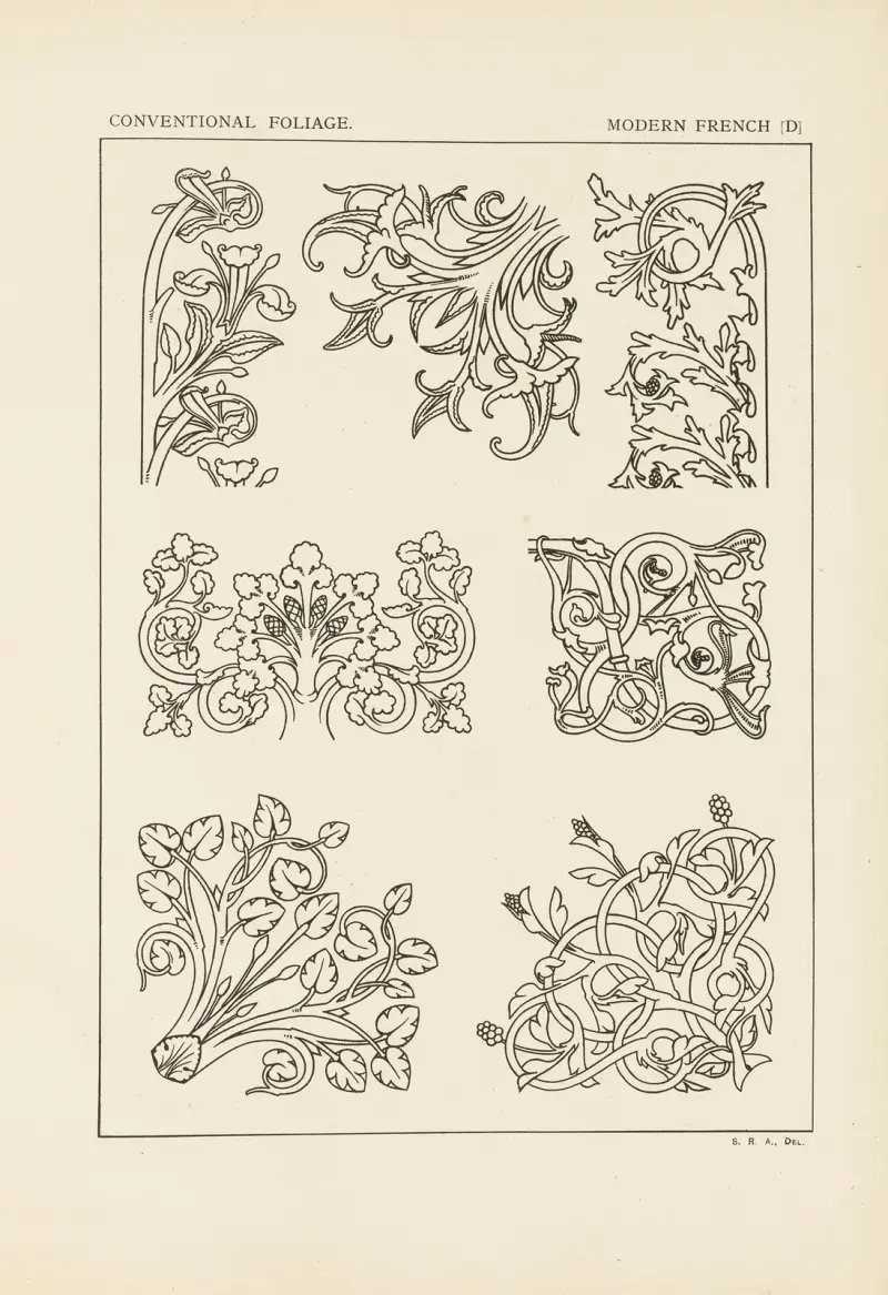 Outlines of ornament in the leading styles Pl.59 av George Ashdown Audsley