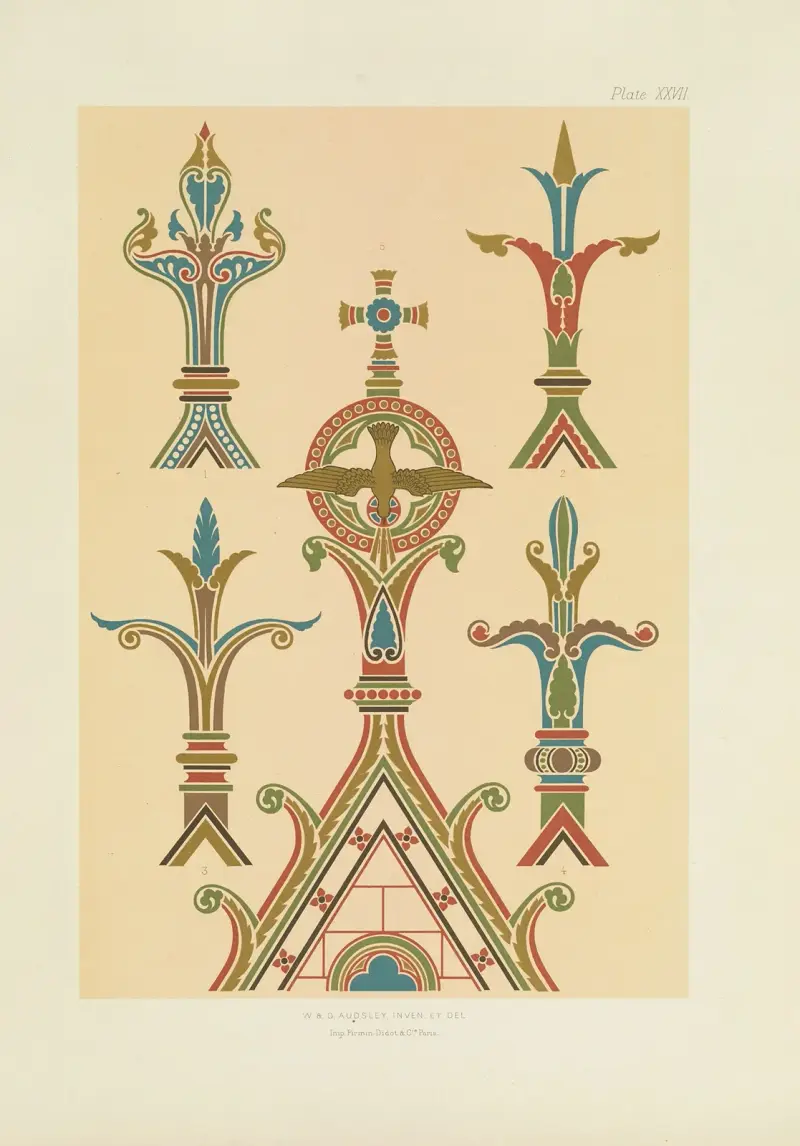 Polychromatic decoration as applied to buildings in the mediæval styles Pl.27 av George Ashdown Audsley
