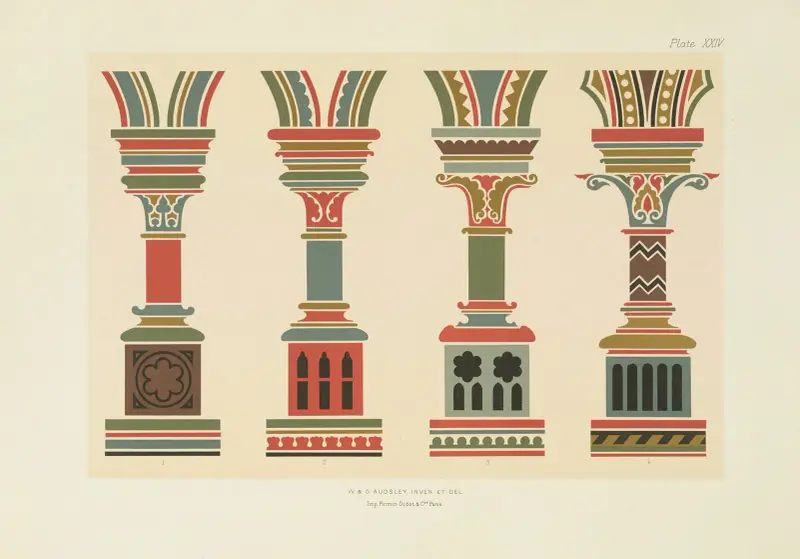 Polykrom dekor för byggnader i medeltida stil, pl. 24 av George Ashdown Audsley