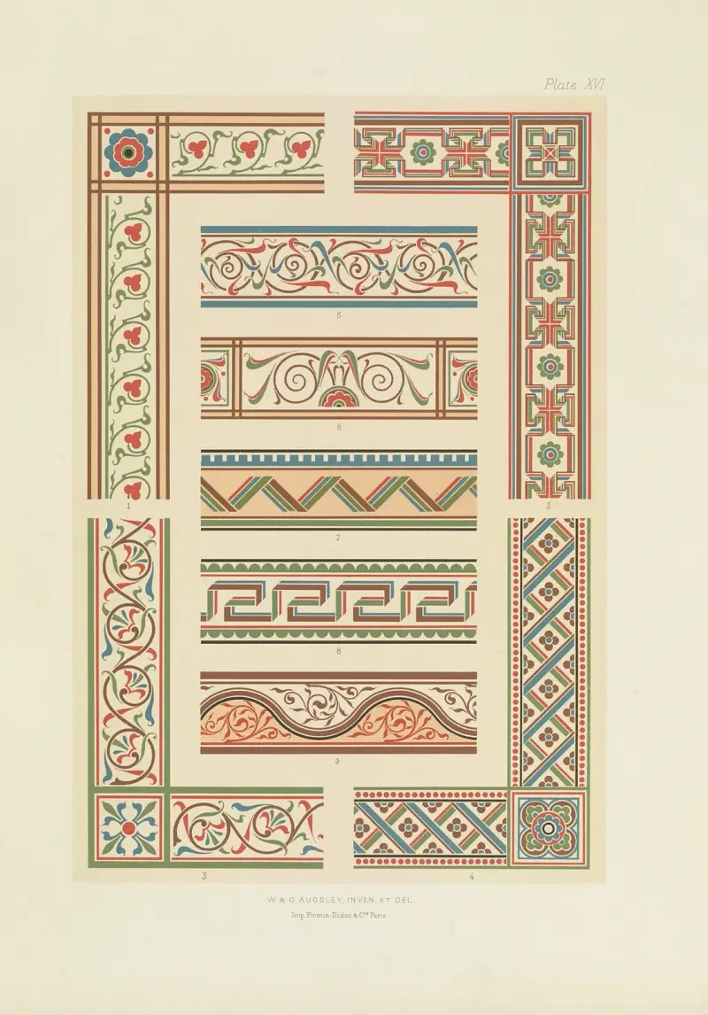 Polychromatic decoration as applied to buildings in the mediæval styles Pl.16 av George Ashdown Audsley