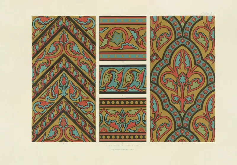 Polykrom dekor för byggnader i medeltida stil, pl. 15 av George Ashdown Audsley