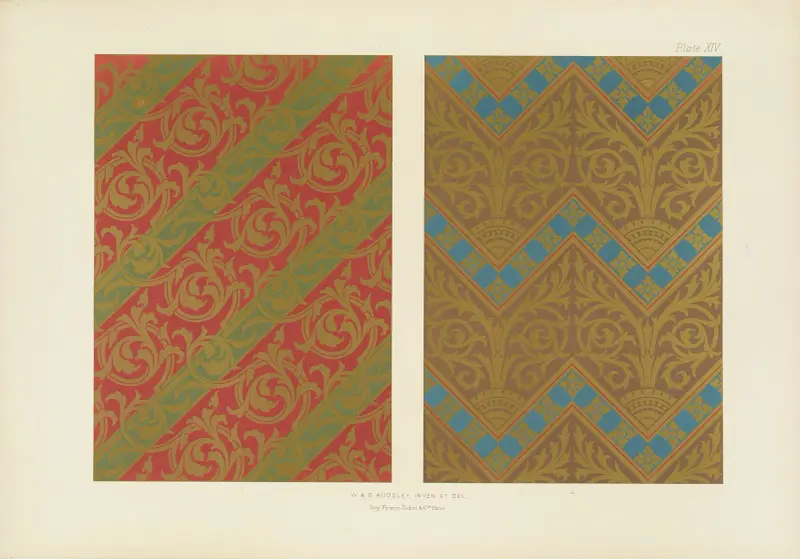 Polykrom dekor för byggnader i medeltida stil, pl. 14 av George Ashdown Audsley