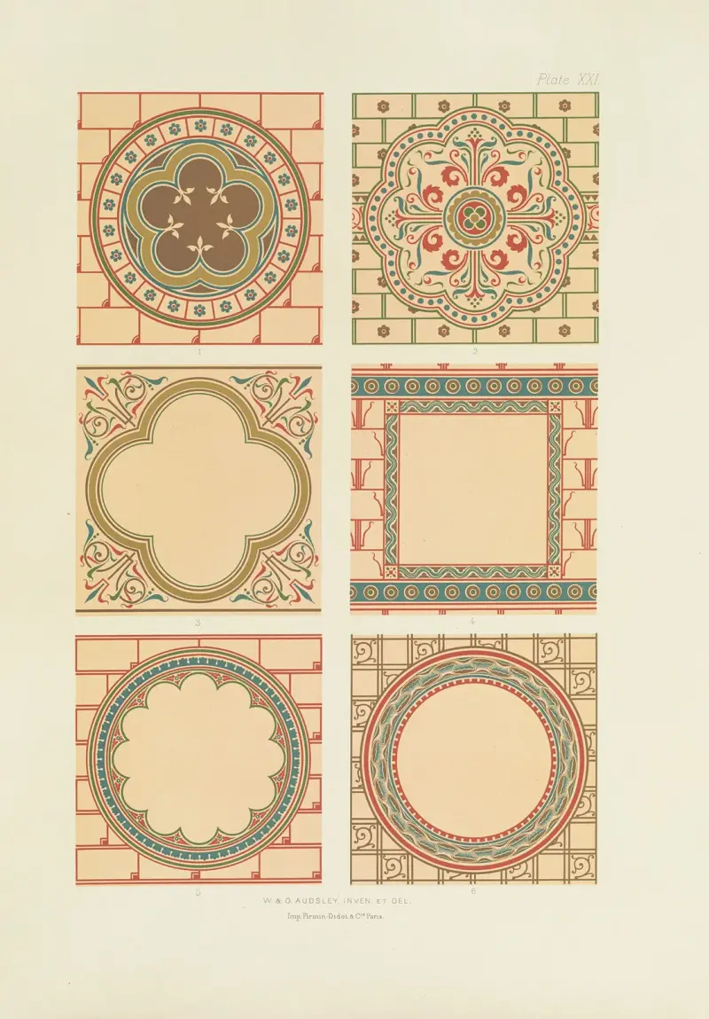 Polychromatic decoration as applied to buildings in the mediæval styles Pl.21 av George Ashdown Audsley