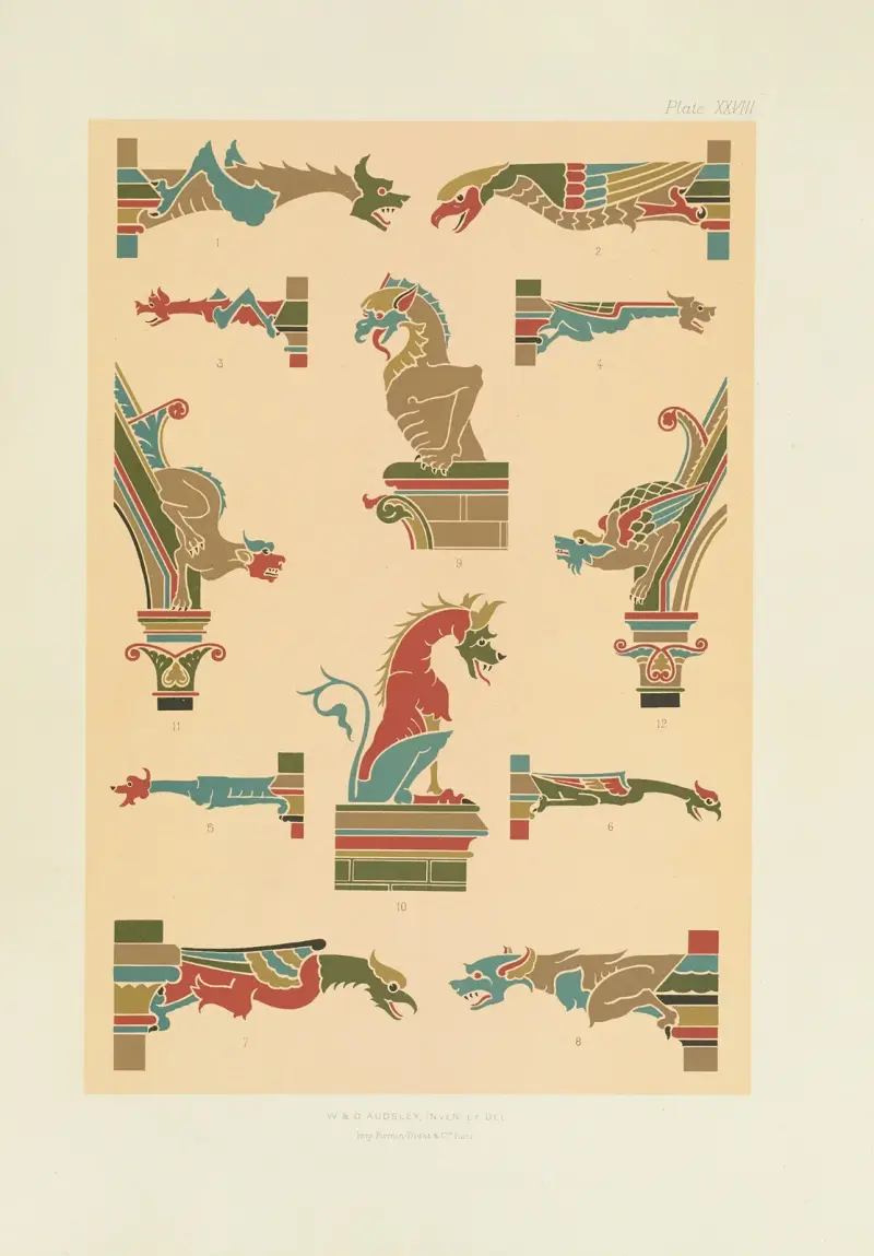 Polychromatic decoration as applied to buildings in the mediæval styles Pl.28 av George Ashdown Audsley