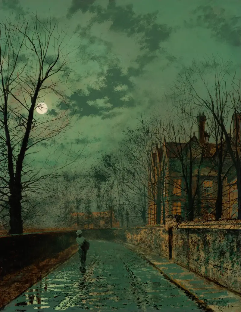 En gränd nära Chester av John Atkinson Grimshaw