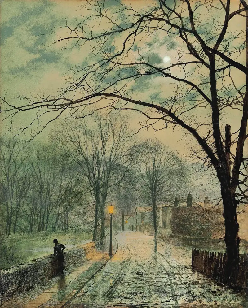 Ein Mondscheinspaziergang, Bonchurch, Isle of Wight von John Atkinson Grimshaw
