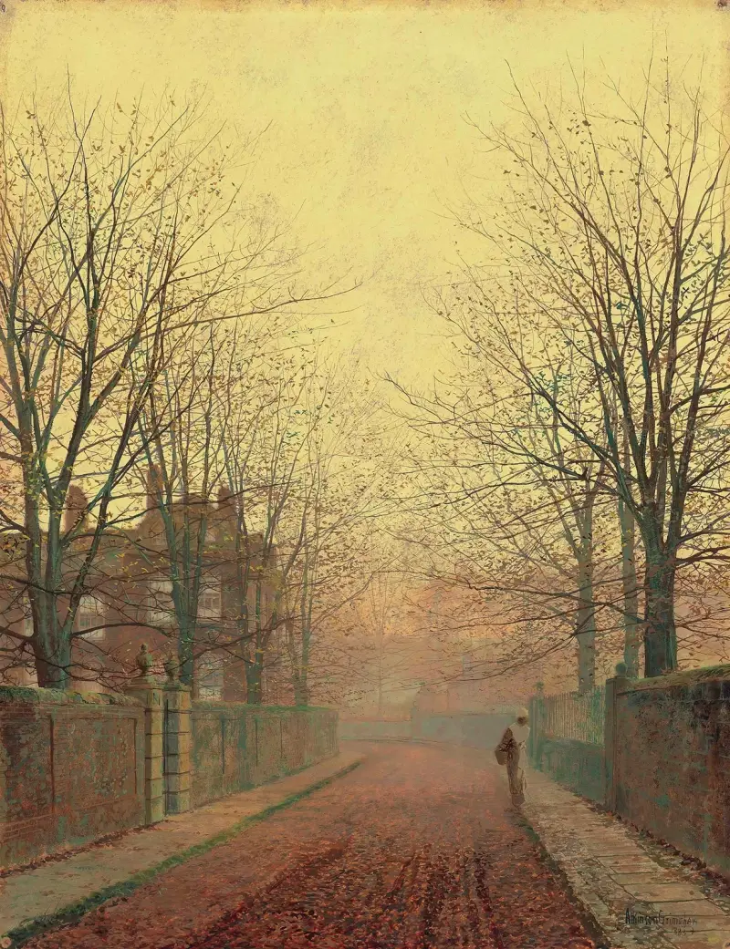 An Autumn Lane, 1883 av John Atkinson Grimshaw