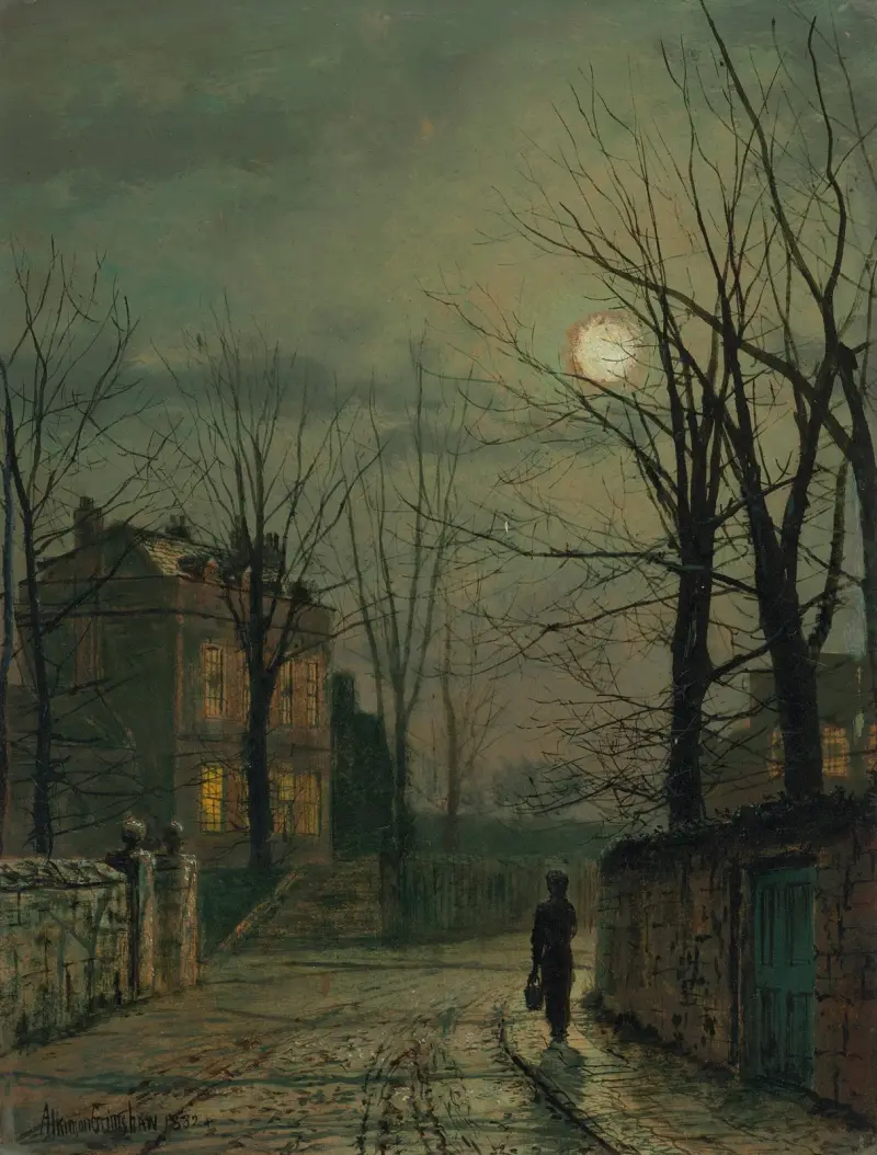 Corner of the Old Road, Claughton, near Scarborough av John Atkinson Grimshaw