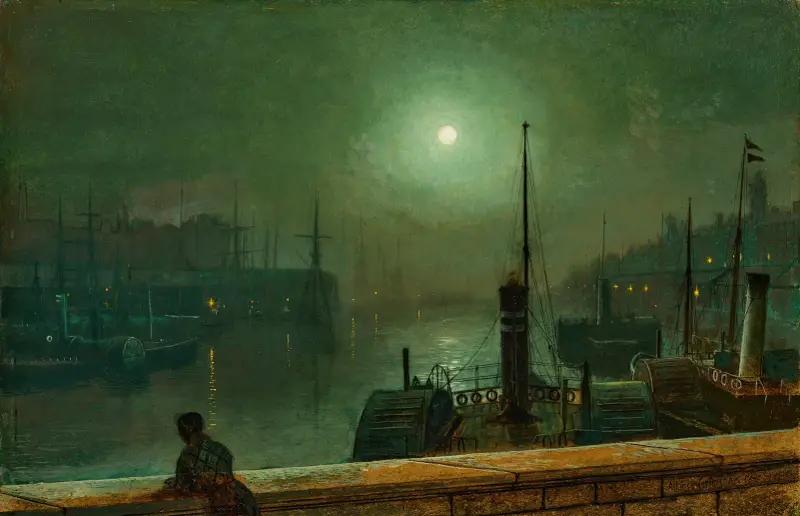 On the Clyde, Glasgow av John Atkinson Grimshaw