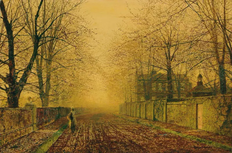 Under bokarna av John Atkinson Grimshaw