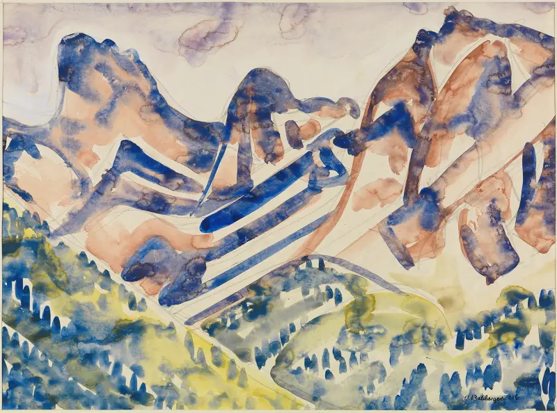 Bergslandskap av August Babberger