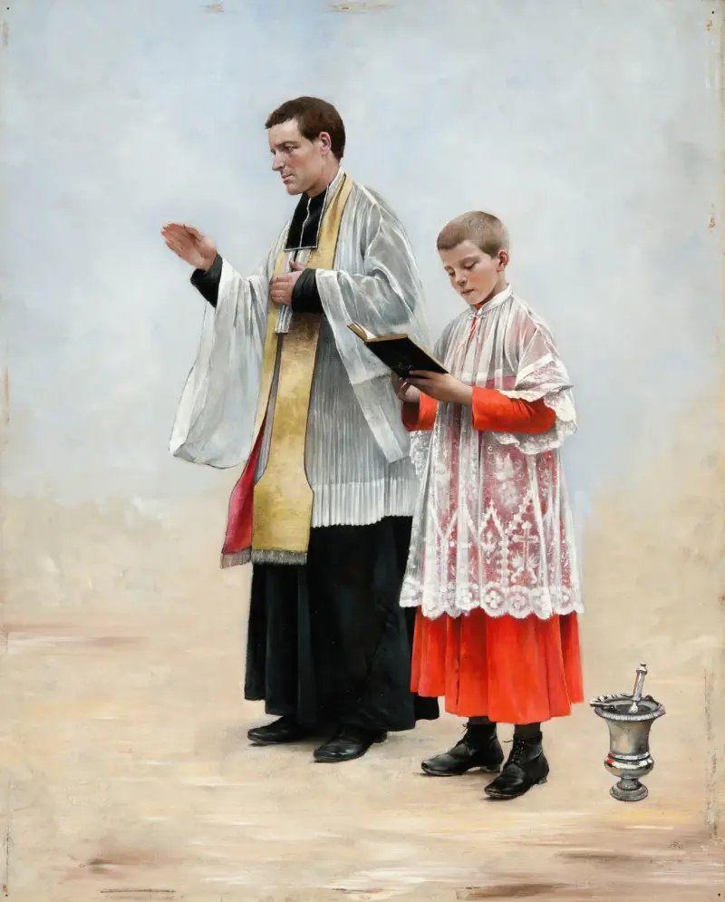Priest and Acolyte av August Hagborg
