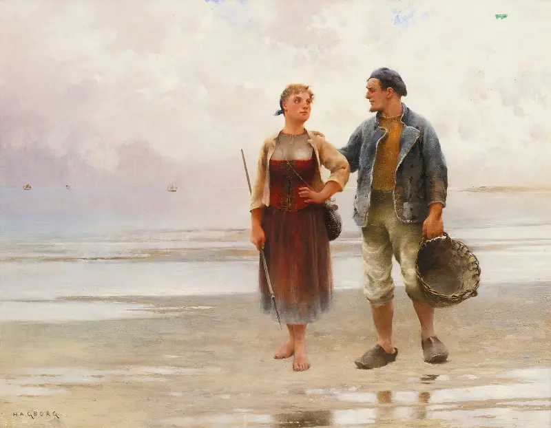 Reflections On The Beach av August Hagborg