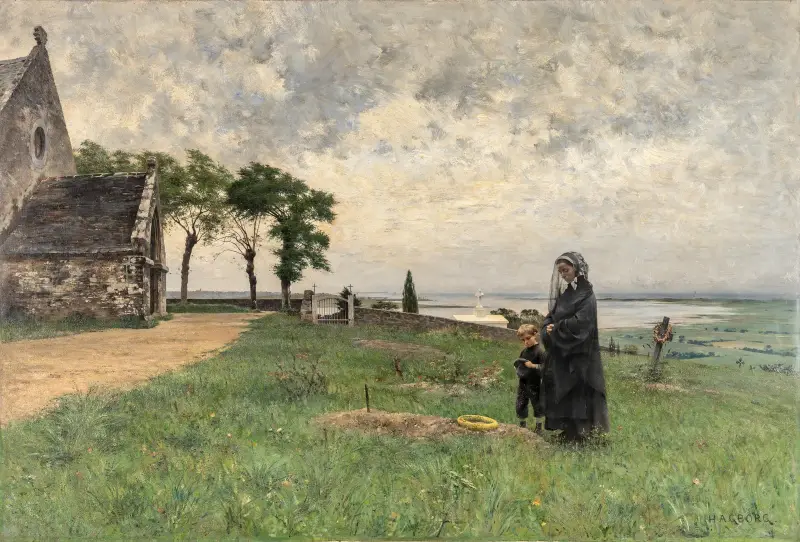 Kyrkogården vid Tourville av August Hagborg