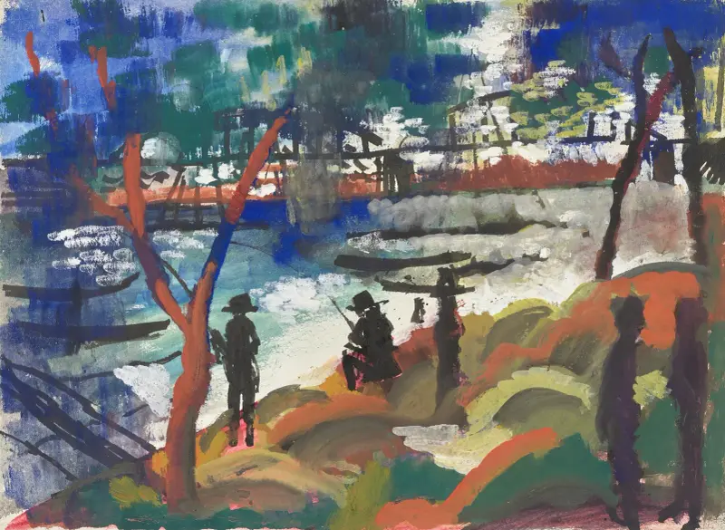 Rybář u řeky, August Macke