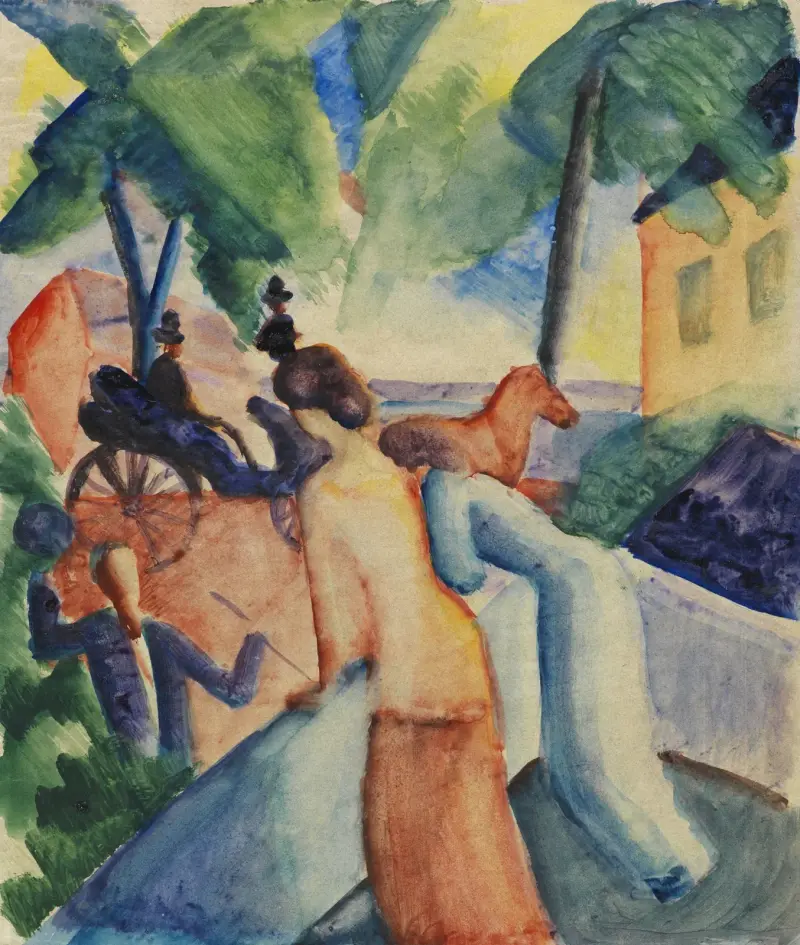 Pozdrav (Thunské jezero), 1913, August Macke