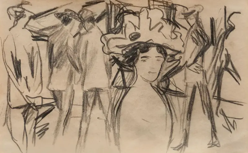 Dame in der Promenade von August Macke
