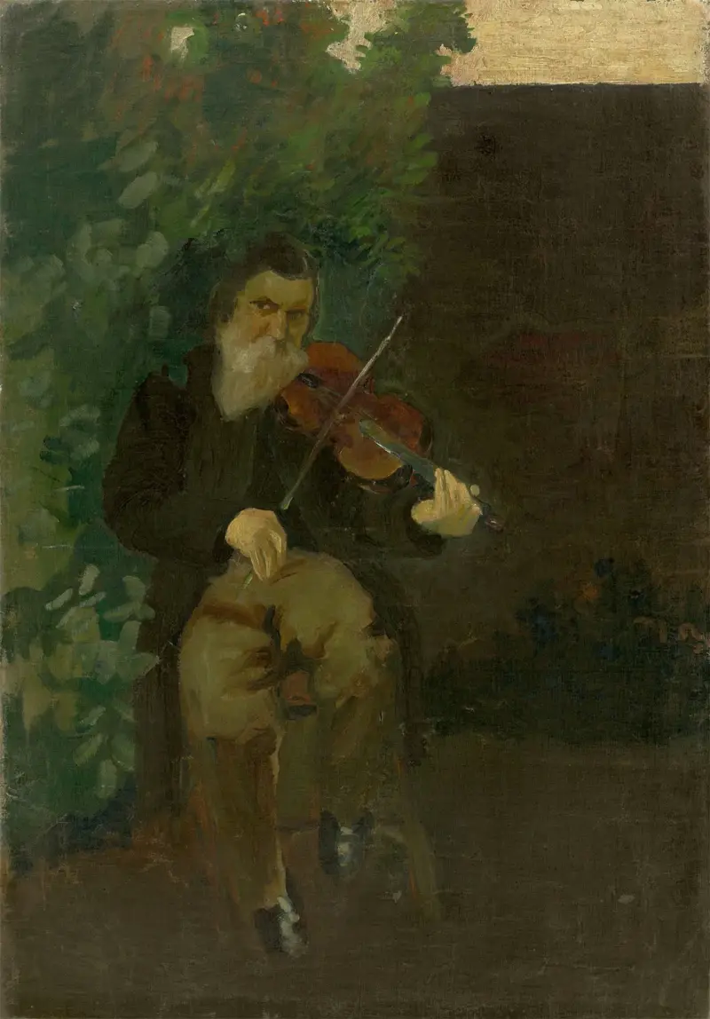 Starý houslista, August Macke