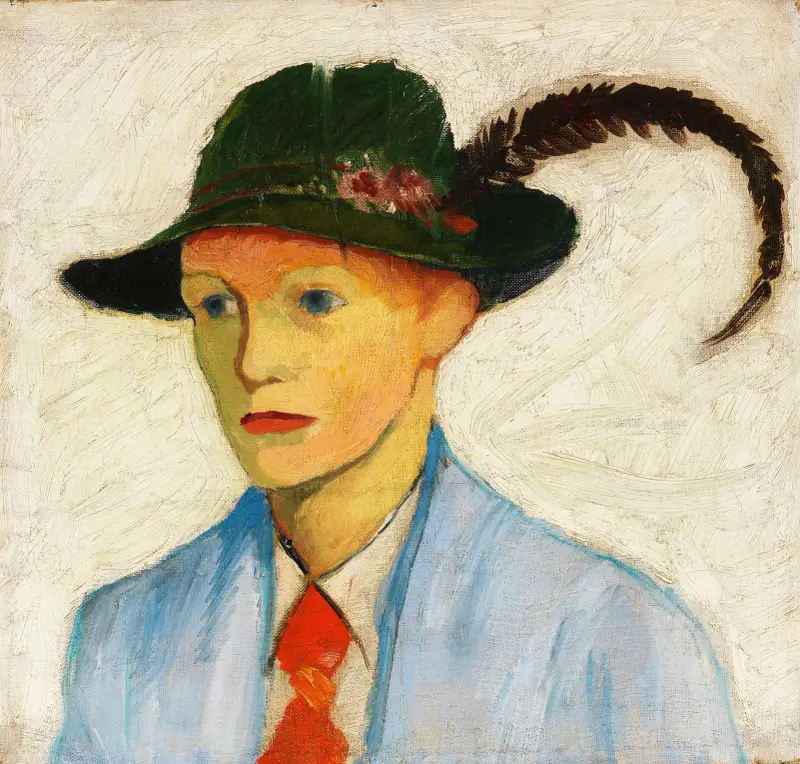 Chlapec s péřovým kloboukem, August Macke
