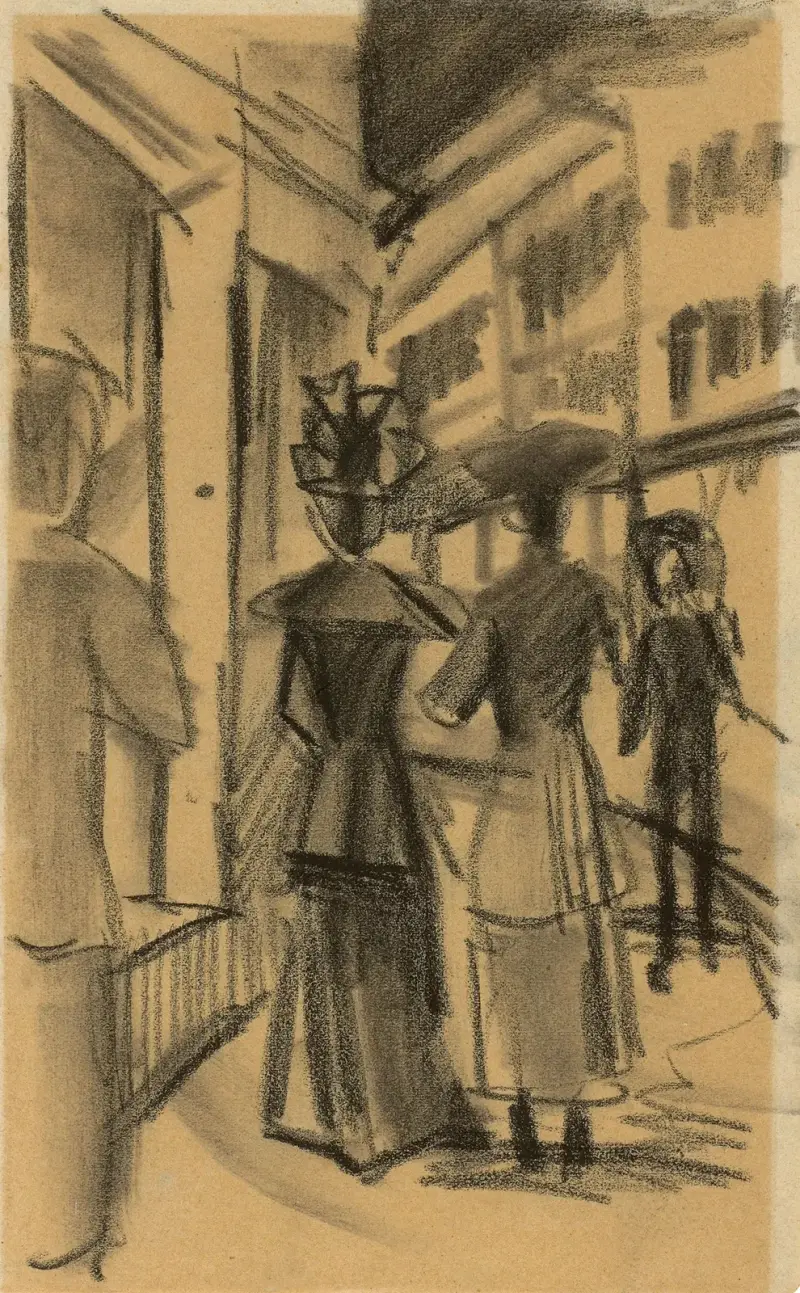 Lidé na ulici, 1913, August Macke