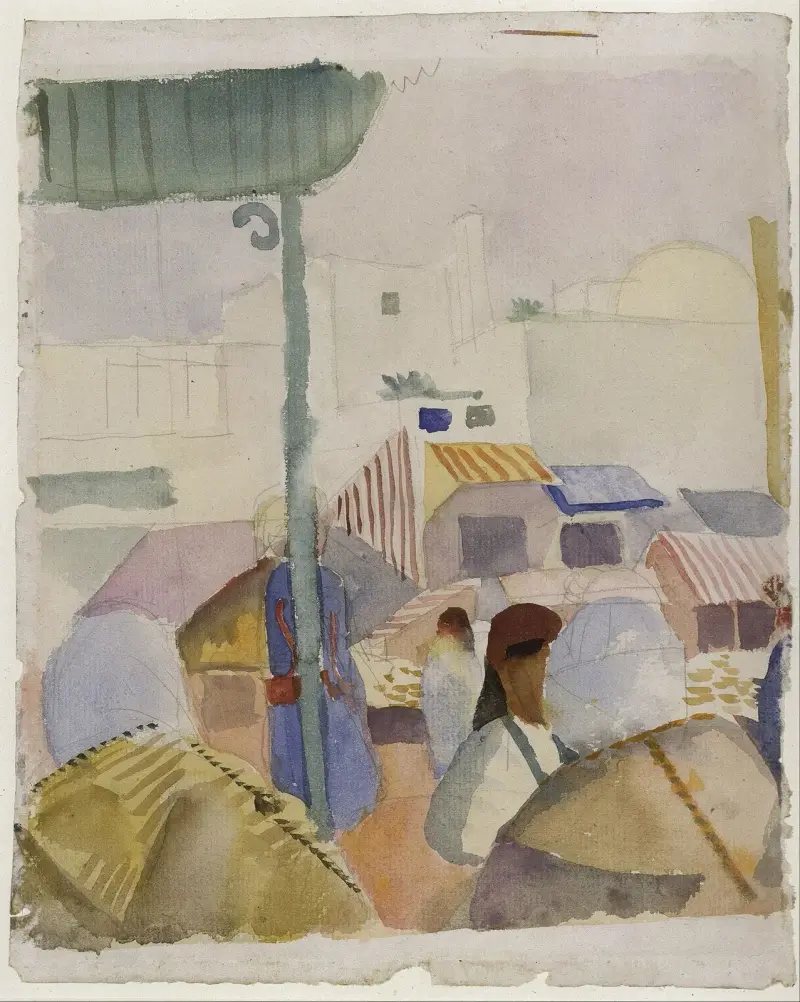 Market in Tunis II av August Macke