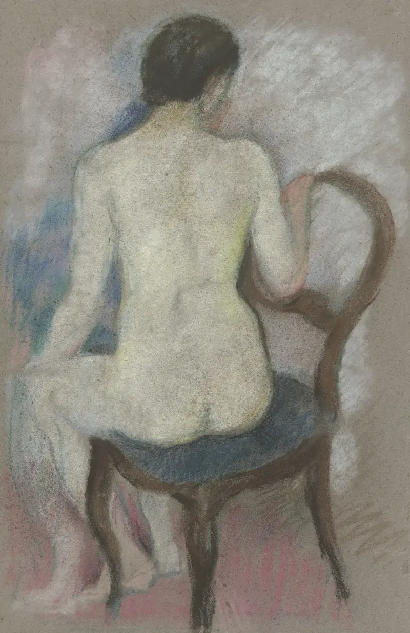 Akt na židli, August Macke