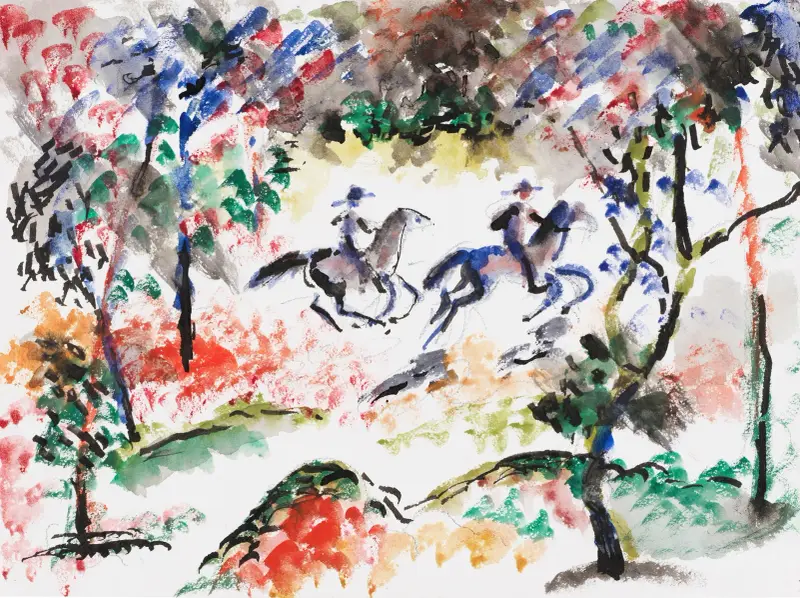 Jezdci v lese, August Macke