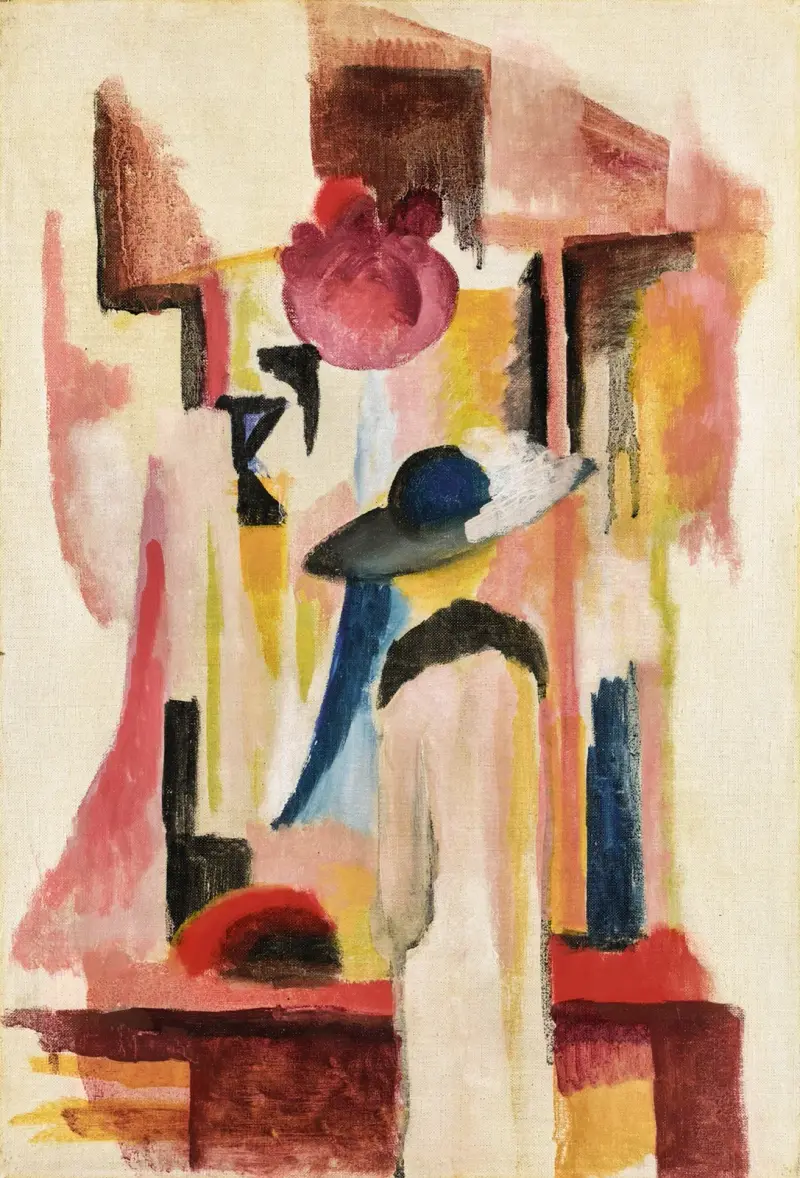 Studie zu Hellem Schaufenster von August Macke