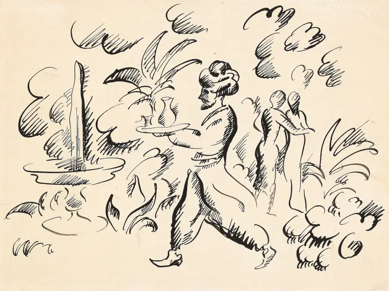 Szene aus 1001 Nacht av August Macke
