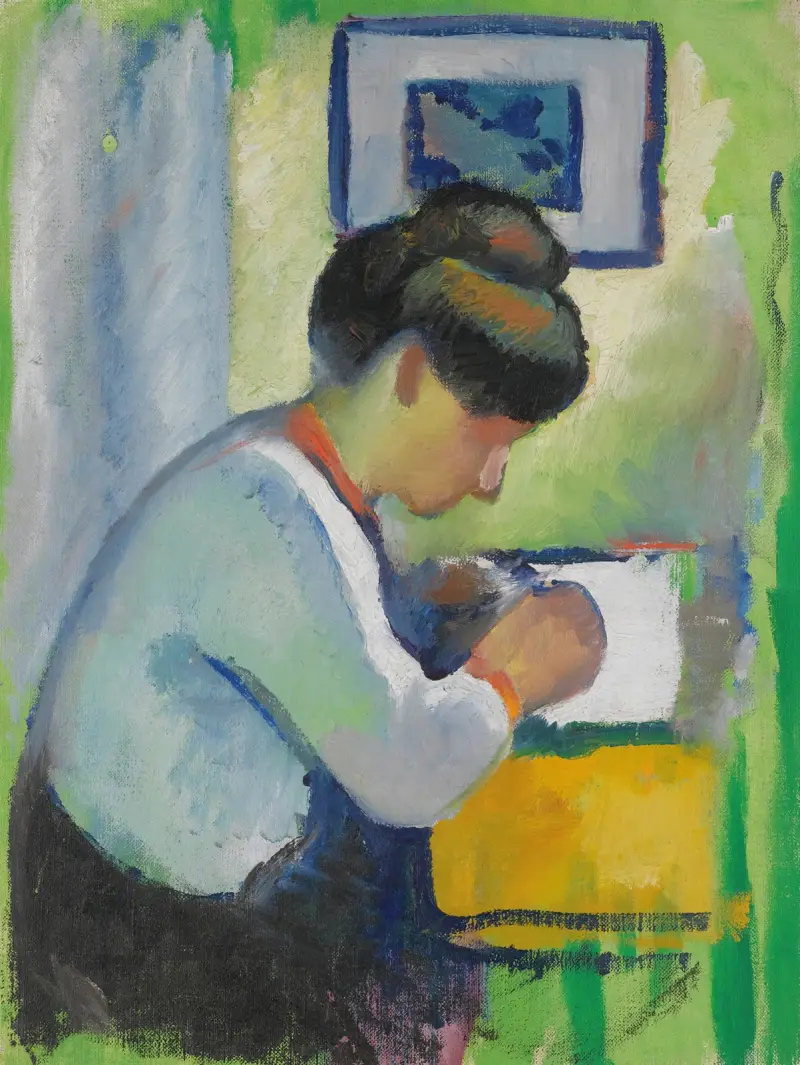 Pisząca kobieta, August Macke