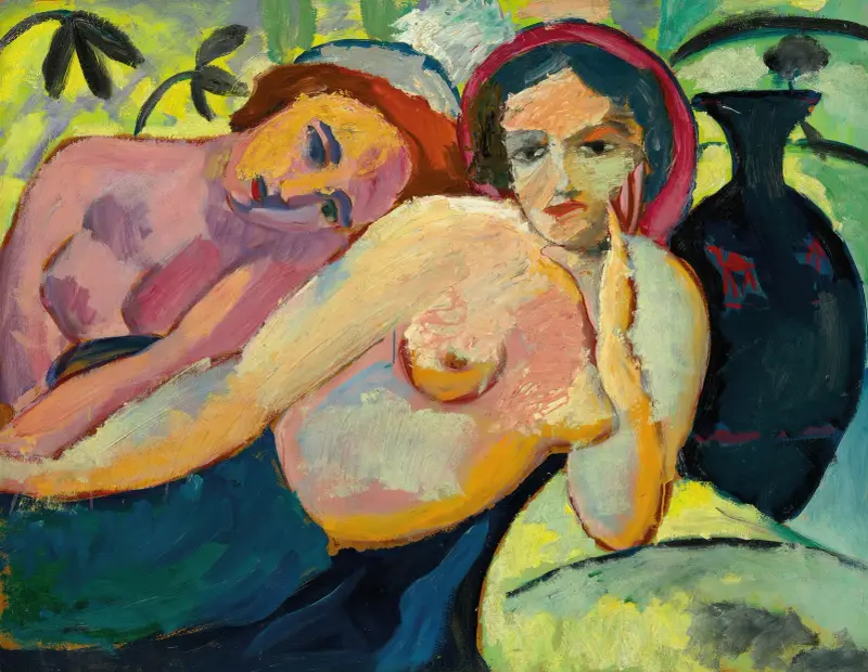 Zwei Mädchen (orientalischer Entwurf) von August Macke