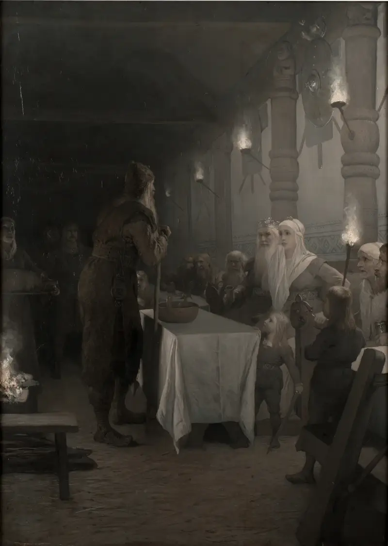 Frithiof přichází ke králi Ringovi, August Malmström