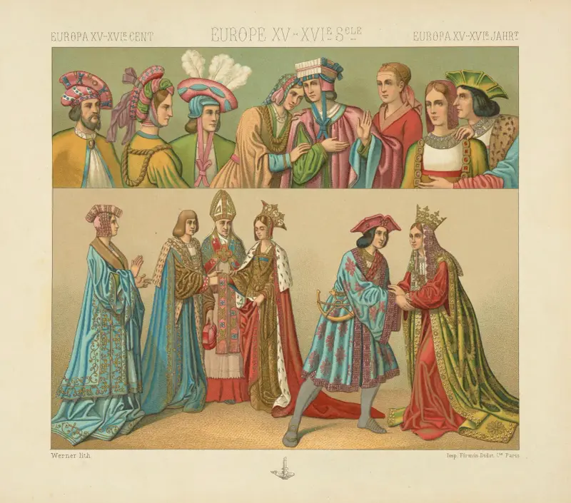 Costumes civils de la fin du XVe siecle av Auguste Racinet